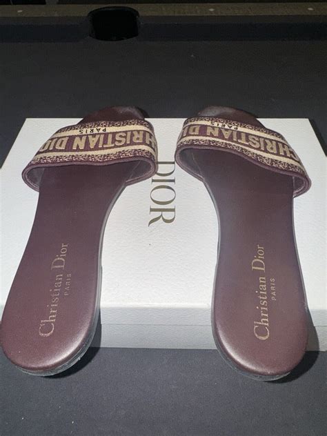 christian dior burgundy slides|Designer Sandals & Slides for Women .